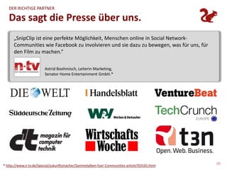 Durchschnittlicher Nutzer verbringt 55 Minuten täglich auf Facebook.Deutschland - GeschlechterDeutschland - AlterFacebook ist ein Mainstream-Medium mit der Möglichkeit zur zielgruppenspezifischen Ansprache.Quellen: http://checkfacebook.com, http://allfacebook.de