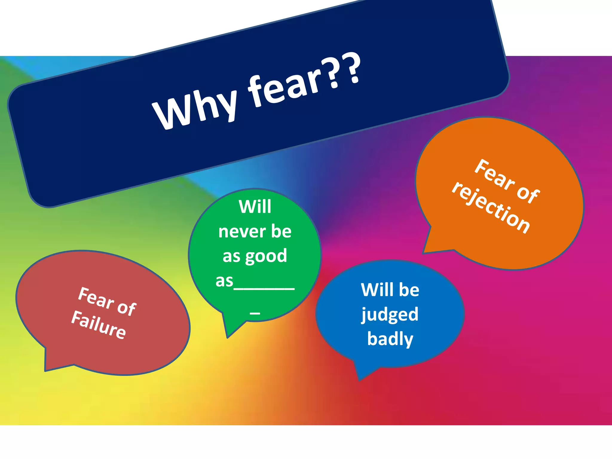 Will be
judged
badly
Will
never be
as good
as______
_
 