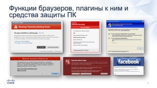 Функции браузеров, плагины к ним и
средства защиты ПК
 