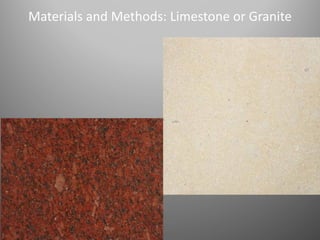Materials and Methods: Limestone or Granite
 