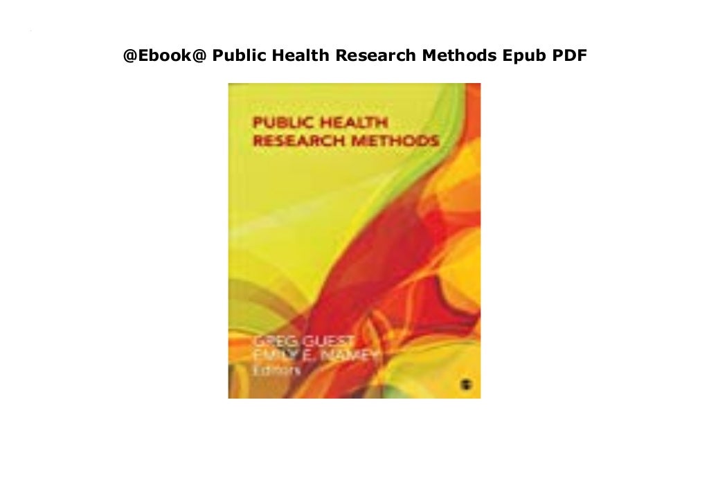 public health research methodology pdf