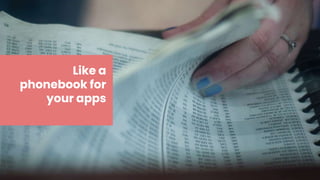 Like a
phonebook for
your apps
 