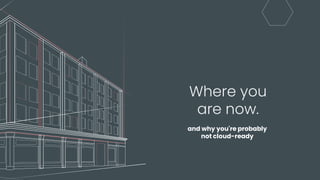 Where you
are now.
and why you're probably
not cloud-ready
 