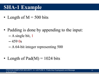 Public key cryptography and message authentication | PPTX