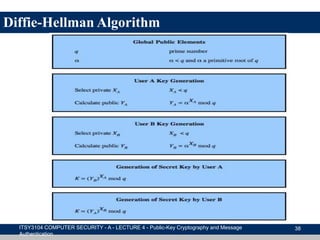 Public key cryptography and message authentication | PPTX