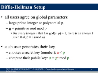 Public key cryptography and message authentication | PPTX