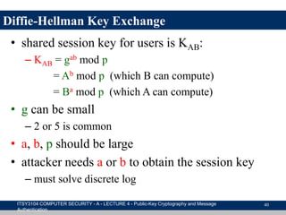 Public key cryptography and message authentication | PPTX