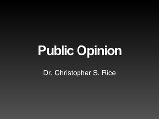 Public Opinion Dr. Christopher S. Rice 