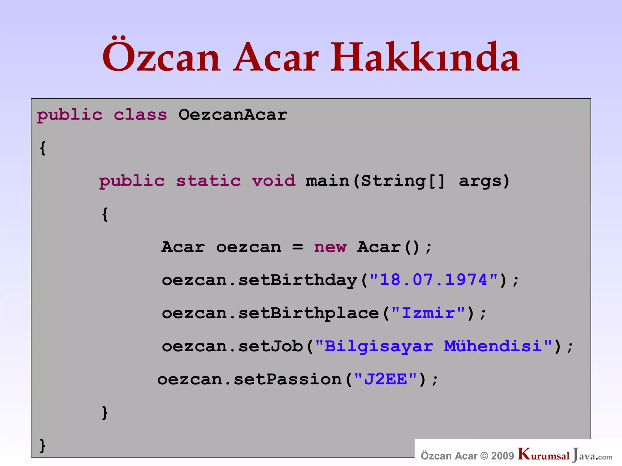 Özcan Acar  Ankara Cankaya Universitesi Wicket Webframework Sunumu