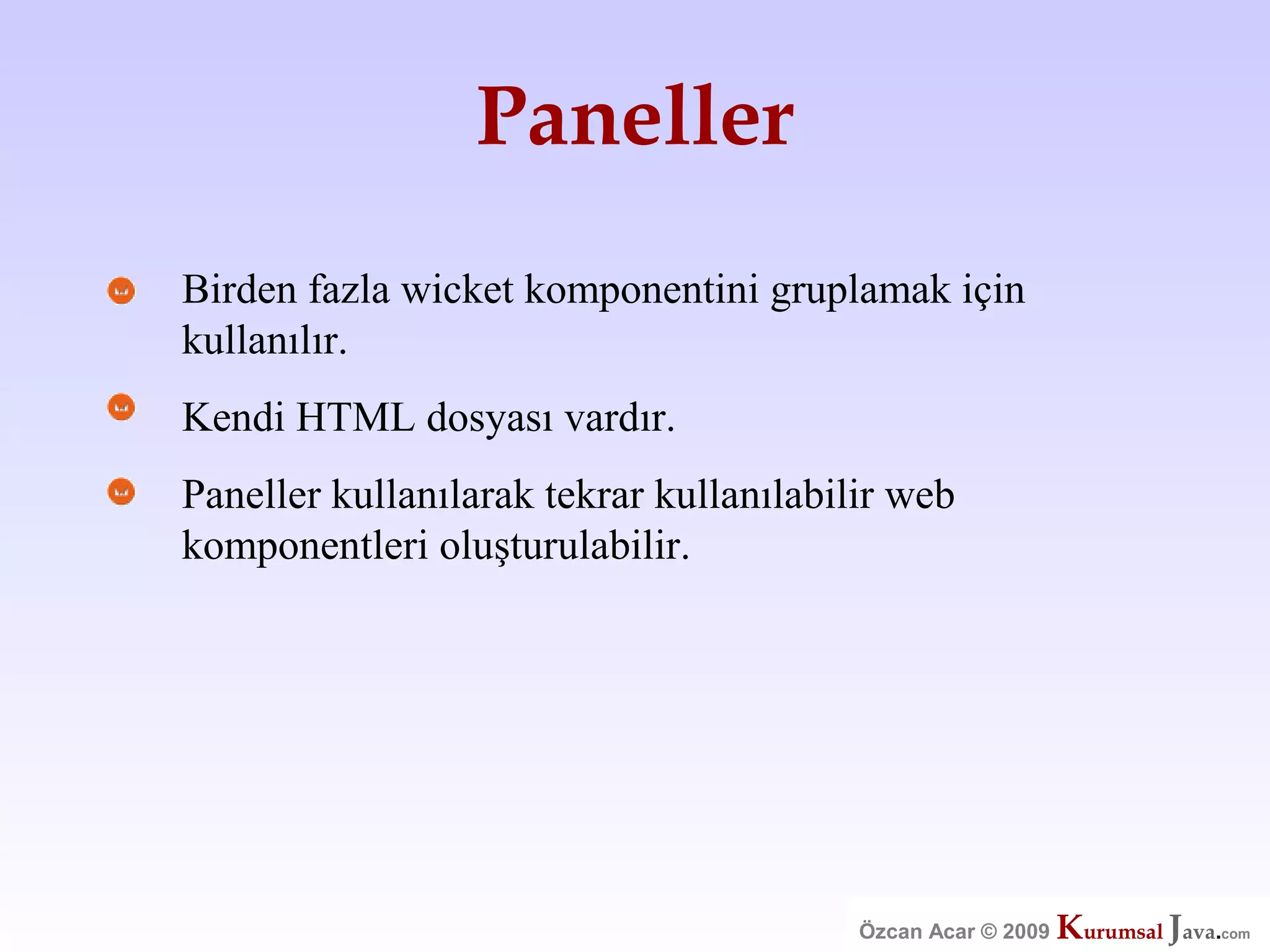 Özcan Acar  Ankara Cankaya Universitesi Wicket Webframework Sunumu