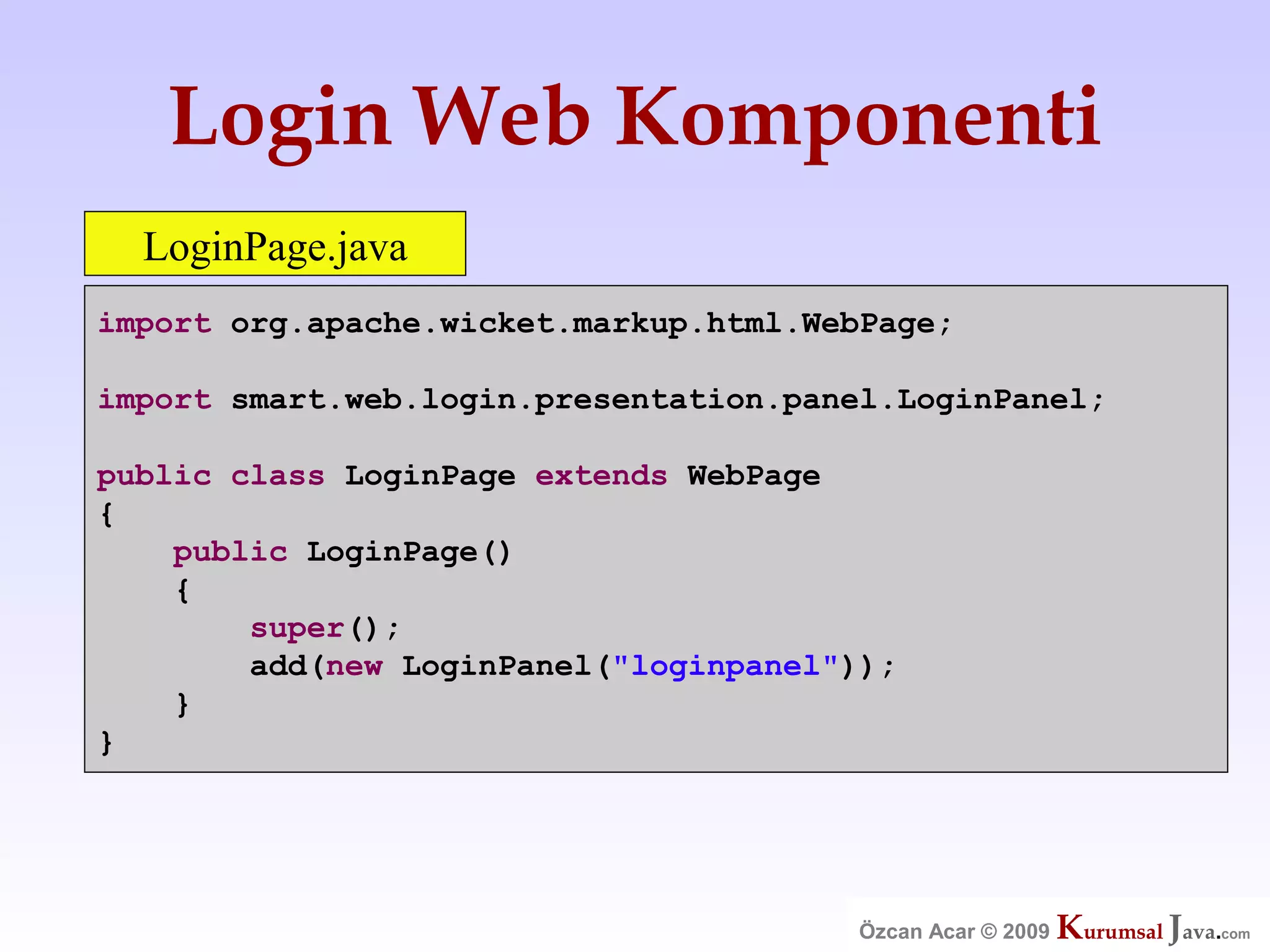 Özcan Acar  Ankara Cankaya Universitesi Wicket Webframework Sunumu