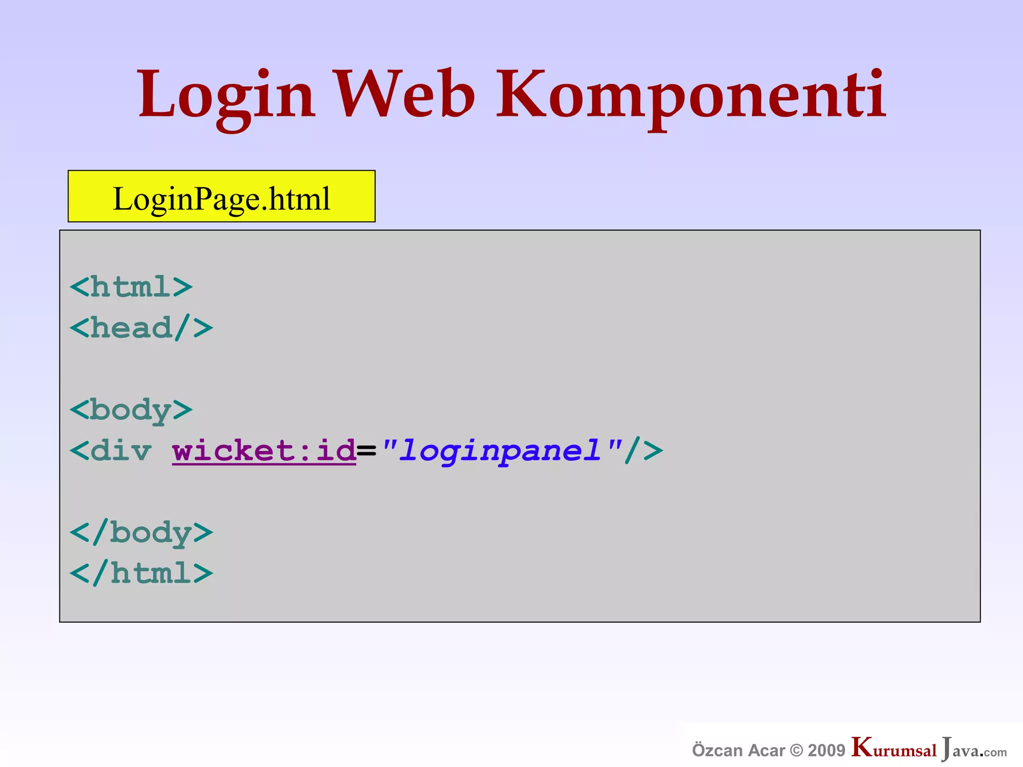 Özcan Acar  Ankara Cankaya Universitesi Wicket Webframework Sunumu