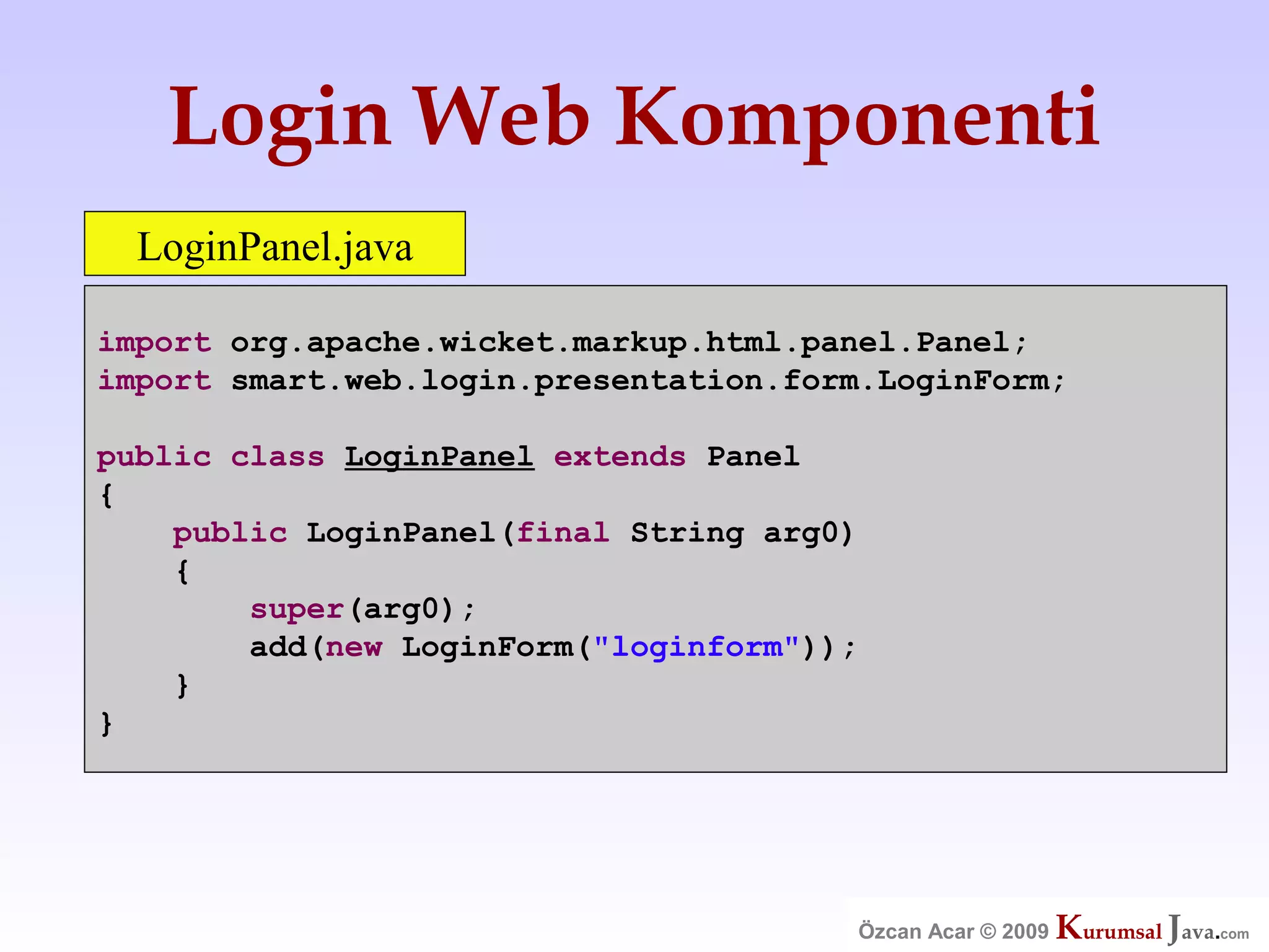 Özcan Acar  Ankara Cankaya Universitesi Wicket Webframework Sunumu