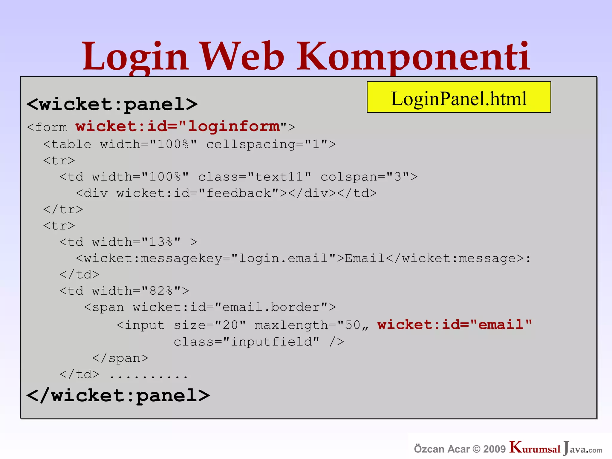 Özcan Acar  Ankara Cankaya Universitesi Wicket Webframework Sunumu