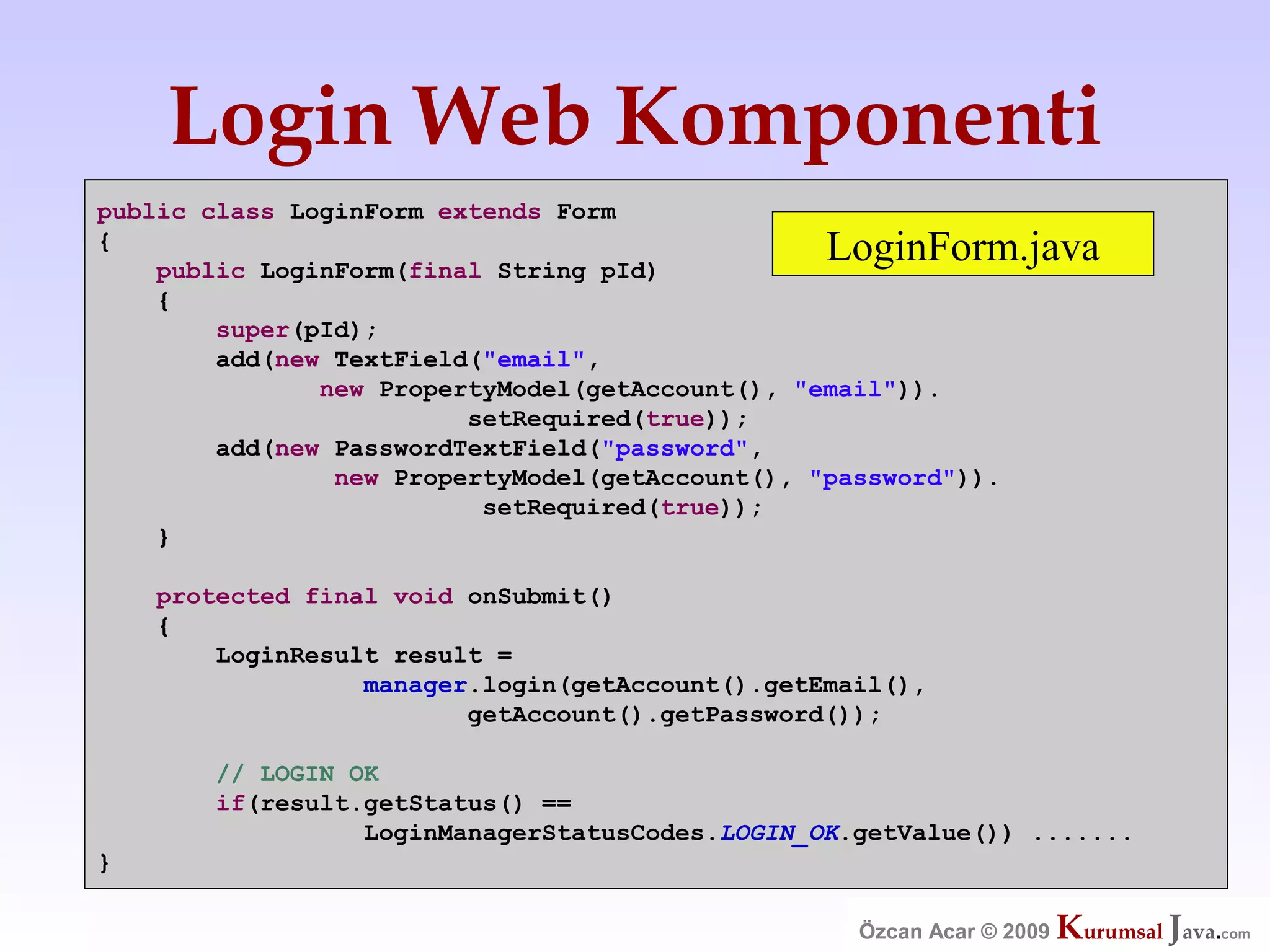 Özcan Acar  Ankara Cankaya Universitesi Wicket Webframework Sunumu