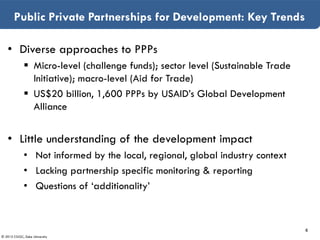 Public Private Partnerships in Global Value Chains - Can They Actually Benefit the Poor?