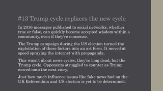 #14 Integrated Measurement Framework
In the last five years AMEC members have worked hard to
create a framework that helps practitioners define a direct
relationship between the objectives of a public relations
campaign and the outcomes.
The Integrated Measurement Framework guides
practitioners through a series of seven steps to create a
measurement approach for a campaign.
It was launched last year with a comprehensive website of
resource material and an interactive tool to steer
practitioners through the process.
 