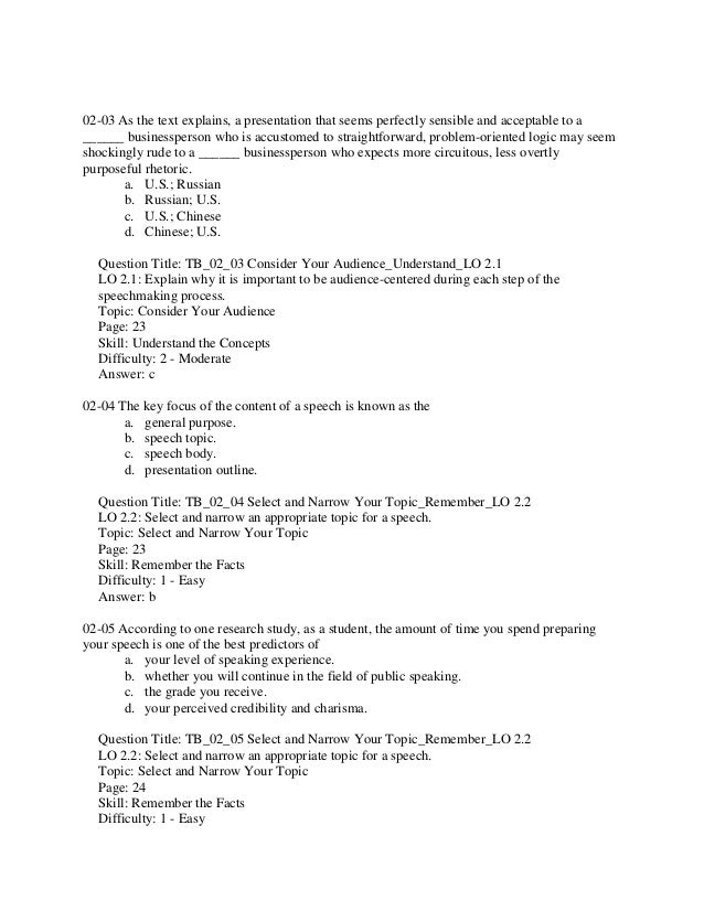 Public Speaking An Audience Centered Approach 9th Edition Beebe Test Public Speaking An Audience Centered Approach 9th Edition Beebe Test