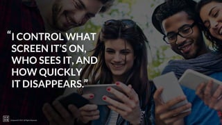 22squared © 2017. All Rights Reserved.
I CONTROL WHAT
SCREEN IT’S ON,
WHO SEES IT, AND
HOW QUICKLY
IT DISAPPEARS.”
“
22squared © 2017. All Rights Reserved.
 