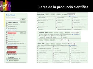 Cerca de la producció científica