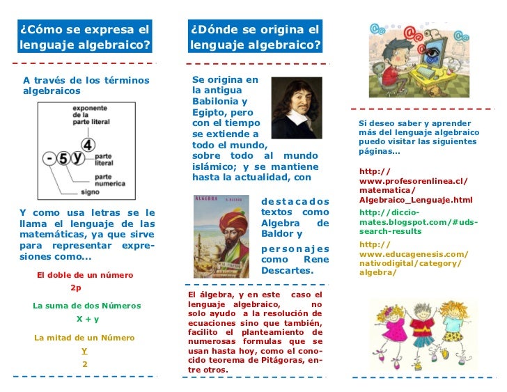 Triptico lenguaje algebraico