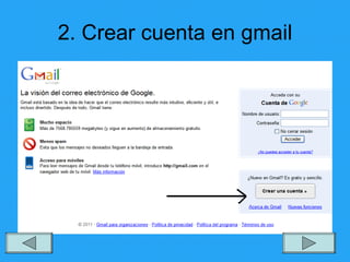 2. Crear cuenta en gmail 