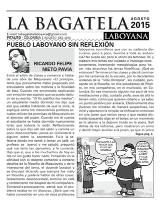 LA BAGATELA  LABOYANA  -AGOSTO 2015 -