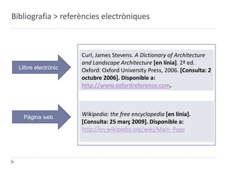 Bibliografia > referències electròniques