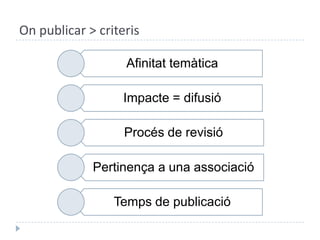 On publicar > criteris