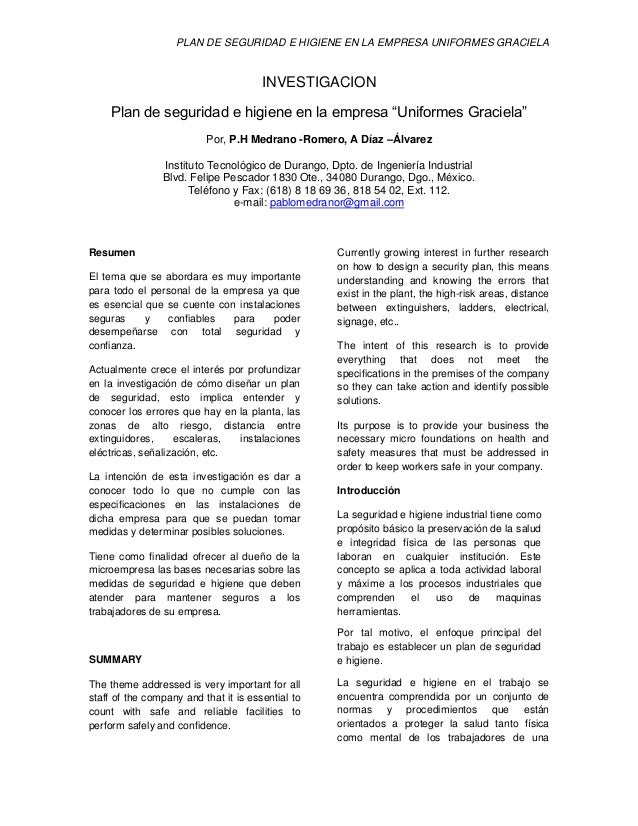 Gua sobre seguridad e higiene en el trabajo