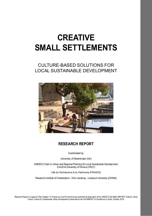 Creative Small Settlements Research Report