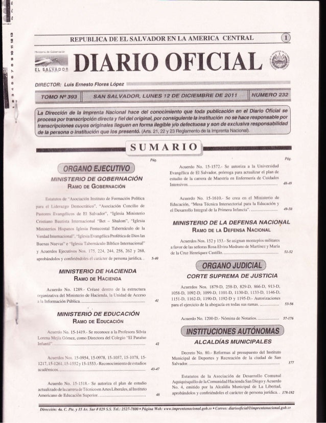Publicacion diario oficial