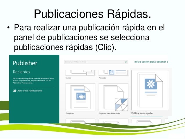 Publicaciones rápidas en publisher 2013