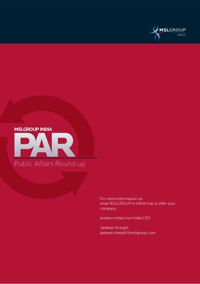 Public Affairs Round up MSLGROUP In India February 2014