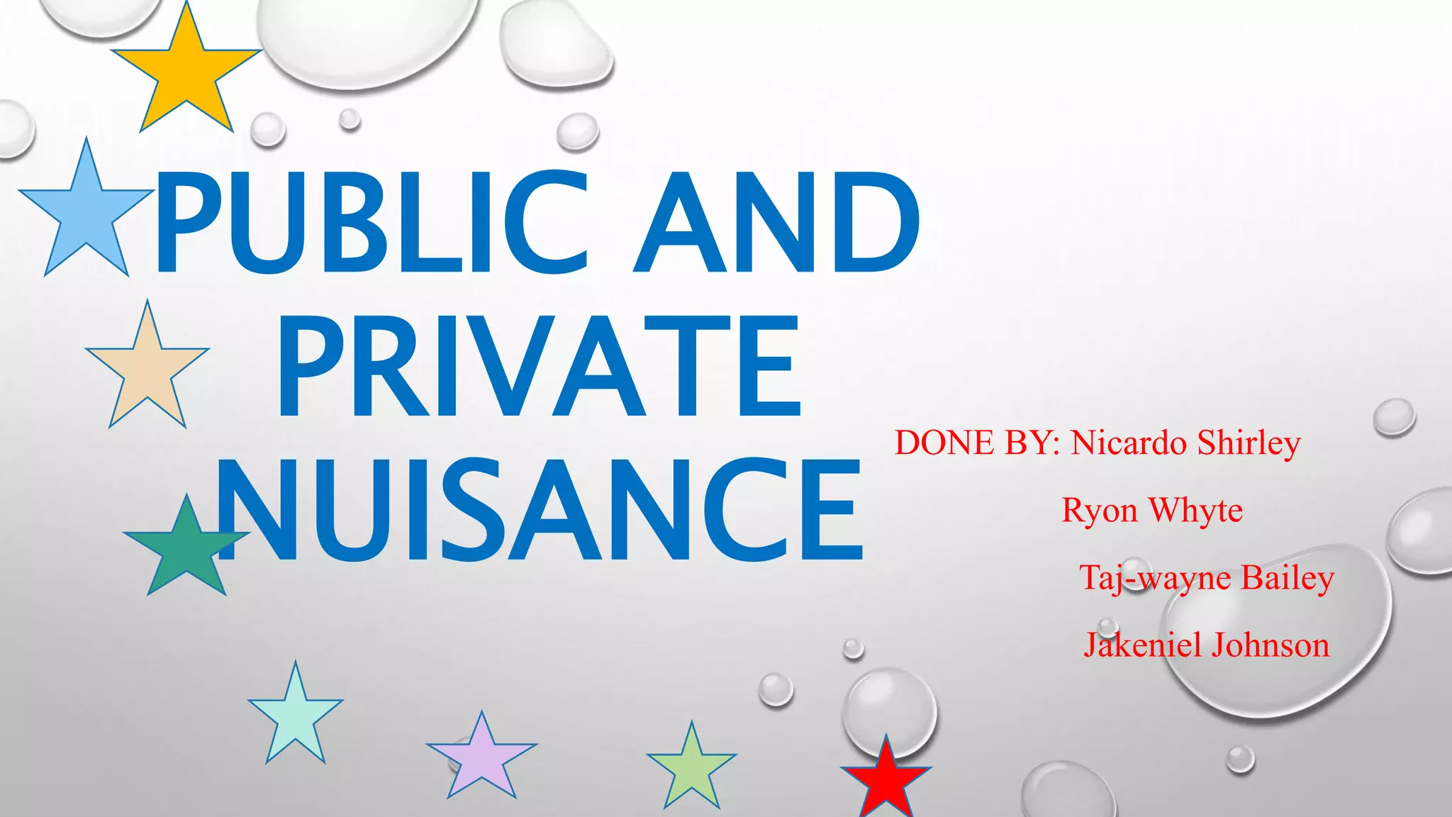 Public and private nuisance PPT