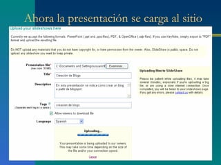 Ahora la presentación se carga al sitio
 