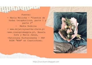 Fuente:
- Maria Molicka - "Cuentos de
hadas terapéuticos, parte 1 y
parte 2"
- Media Rodzina
- www.mojatrzynastka-chelm.pl
-www.czasopismappiw.pl, Beaata
Sufa y Maria Janas,
-Katzrzyna Kucharzewska - PBP
RODN "WOM" en Częstochowa.
https://cura-kuens.blogspot.com
 
