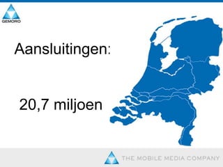   Aansluitingen: 20,7 miljoen