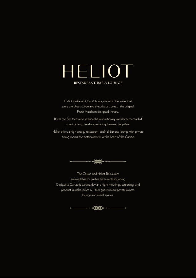 Hippodrome casino heliot restaurant