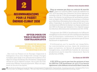 PAQUET ÉNERGIE CLIMAT DE L’UNION EUROPÉENNE BILAN ET PERSPECTIVES POUR 2030