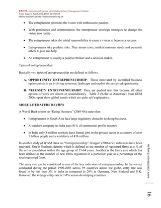Role of entrepreneurship in national economic development | PDF