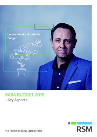 THE POWER OF BEING UNDERSTOOD
INDIA BUDGET 2016
- Key Aspects
Let’s understand the India
Budget
 