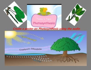 Create a poster on Photosynthesis using the audio
 
