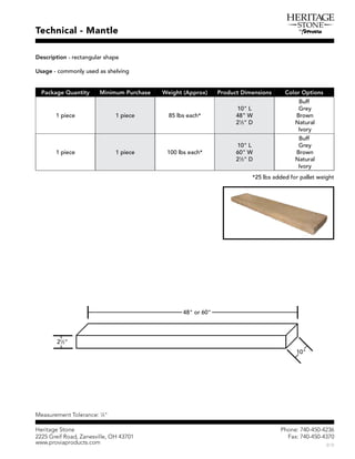 Ð¸±²»æ éìðóìëðóìîíê
Ú¿¨æ éìðóìëðóìíéð
Þïè
Ø»®·¬¿¹» Í¬±²»
îîîë Ù®»·º Î±¿¼ô Æ¿²»­ª·´´»ô ÑØ ìíéðï
©©©ò°®±ª·¿°®±¼«½¬­ò½±³
ìèþ ±® êðþ
Ì»½¸²·½¿´ ó Ó¿²¬´»
Ü»­½®·°¬·±² ó ®»½¬¿²¹«´¿® ­¸¿°»
Ë­¿¹» ó ½±³³±²´§ «­»¼ ¿­ ­¸»´ª·²¹
Ó»¿­«®»³»²¬ Ì±´»®¿²½»æ ïï
ìþ
Ð¿½µ¿¹» Ï«¿²¬·¬§ Ó·²·³«³ Ð«®½¸¿­» É»·¹¸¬ øß°°®±¨÷ Ð®±¼«½¬ Ü·³»²­·±²­ Ý±´±® Ñ°¬·±²­
ï °·»½» ï °·»½» èë ´¾­ »¿½¸ö
ïðþ Ô
ìèþ É
îïï
îþ Ü
Þ«ºº
Ù®»§
Þ®±©²
Ò¿¬«®¿´
×ª±®§
ï °·»½» ï °·»½» ïðð ´¾­ »¿½¸ö
ïðþ Ô
êðþ É
îïï
îþ Ü
Þ«ºº
Ù®»§
Þ®±©²
Ò¿¬«®¿´
×ª±®§
îïï
îþ
ïðþ
 