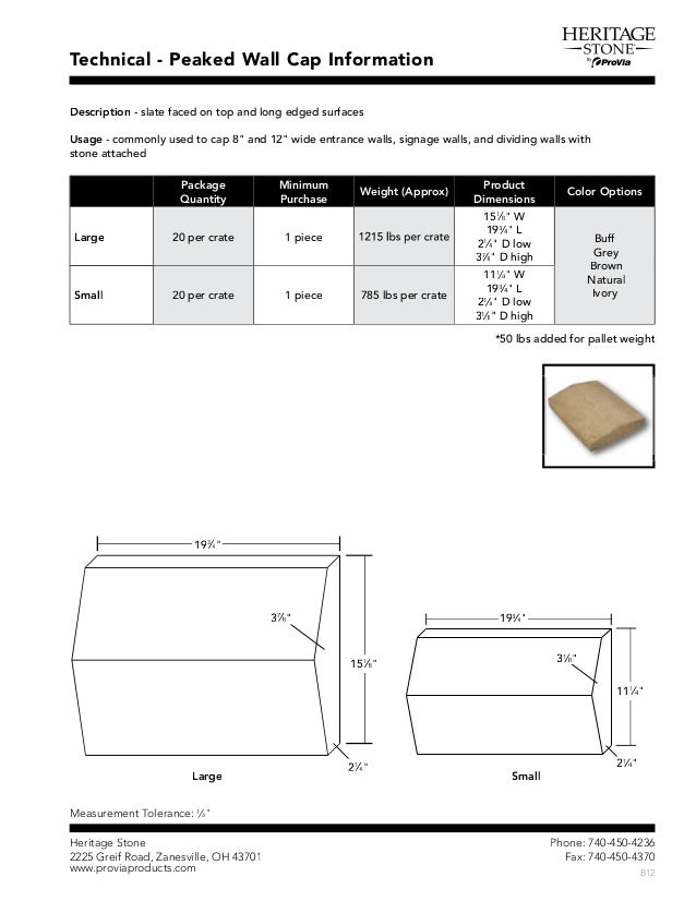 Heritage Stone Technical Data