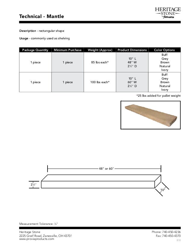 Heritage Stone Technical Data