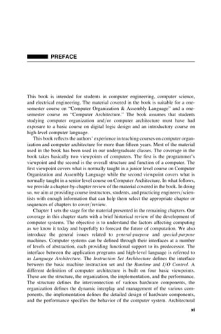 Computer Book Preface FUNDAMENTALS OF COMPUTER ORGANIZATION AND ARCHITECTURE | PDF