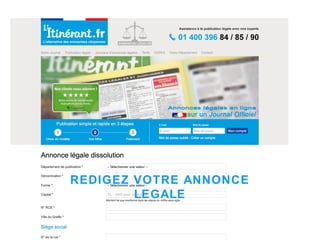 REDIGEZ VOTRE ANNONCE
LEGALE
 