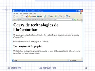 08 octobre 2005 Saïd Radhouani - CUI 