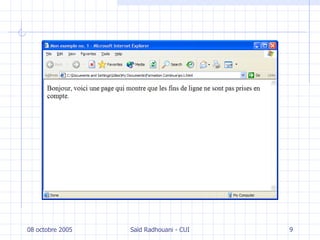 08 octobre 2005 Saïd Radhouani - CUI 